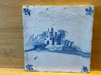 Antieke Delftse tegel met boerderij D49, Antiek en Kunst, Ophalen of Verzenden