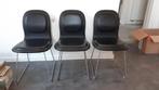 Set van 3 vintage design lederen stoelen, Ophalen, Gebruikt