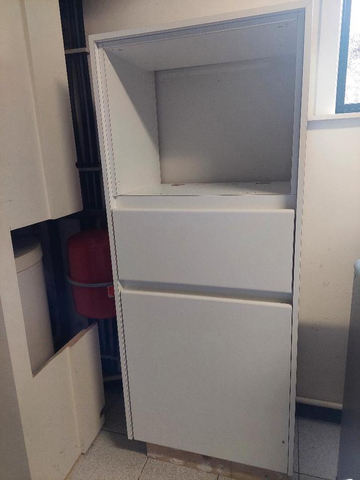 kolom keukenkast wit, Huis en Inrichting, Keuken | Keukenelementen, Gebruikt, 100 tot 150 cm, 50 tot 100 cm, 25 tot 50 cm, Wit