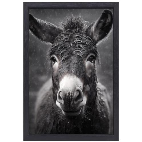 Zwart wit ezel canvas + baklijst 60x90cm, Huis en Inrichting, Woonaccessoires | Schilderijen, Tekeningen en Foto's, Nieuw, Print