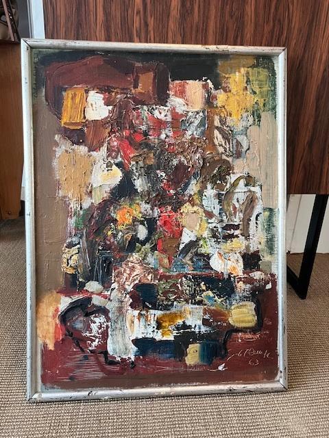 Oud olieverfschilderij op abstract canvas, Antiek en Kunst, Kunst | Schilderijen | Klassiek, Ophalen