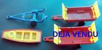 3 remorques / trailers + 1 barque pompier: Majorette / Corgi, Ophalen of Verzenden, Gebruikt