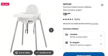 Ikea babybedje (matras, babybedje en kinderstoel) beschikbaar voor biedingen