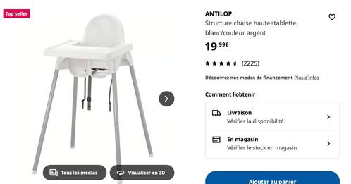 Ikea babybedje (matras, babybedje en kinderstoel), Kinderen en Baby's, Babywiegjes en Ledikanten, Zo goed als nieuw, Ledikant