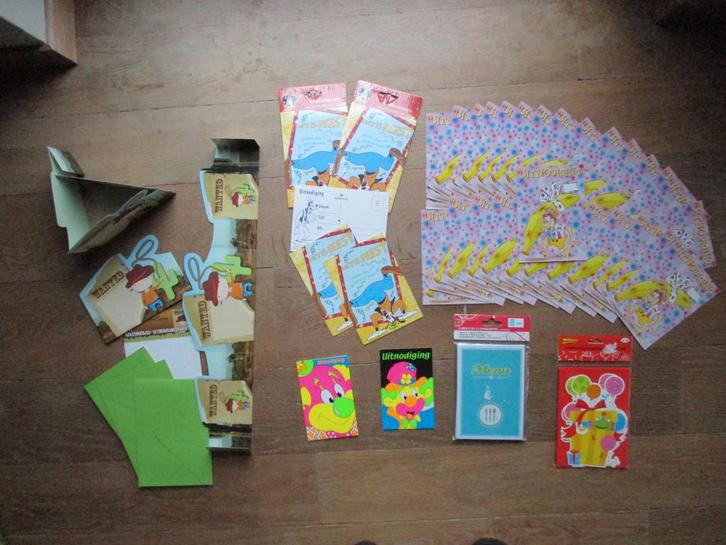 56 kinderfeest uitnodigingskaarten en 6 menukaarten nieuw, Hobby en Vrije tijd, Kaarten | Zelf maken, Nieuw, Overige typen, Kind