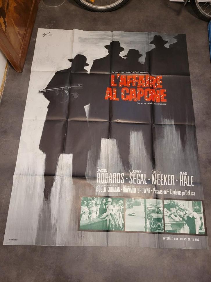 ancienne affiche de cinéma l'affaire al capone, Collections, Posters & Affiches, Utilisé, Cinéma et TV, Affiche ou Poster pour porte ou plus grand