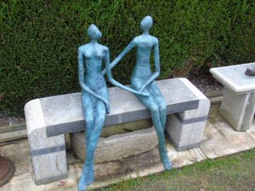 bronzen beeld met een paar personages, moderne kunst, Tuin en Terras, Ophalen, Nieuw
