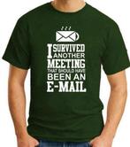 T-SHIRT J'AI SURVÉCU À UNE AUTRE RÉUNION amusant Texte L, Vêtements | Hommes, T-shirts, Enlèvement ou Envoi, Neuf, Taille 52/54 (L)