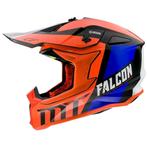 HELM MT FALCON WARRIOR CROSS ORANJE BLAUW S|M|L|XL NIEUW, Fietsen en Brommers, Brommerhelmen, Nieuw, Verzenden