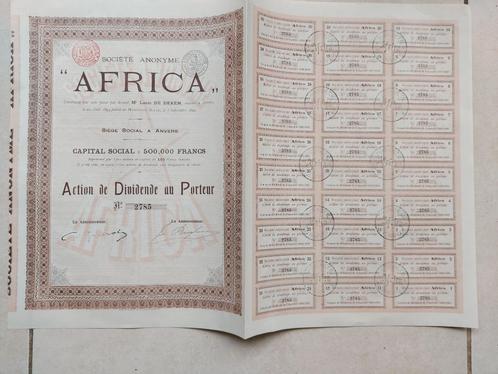 Antiek 19de eeuws aandeel Belgisch Congo, Africa, 1899, Antiek en Kunst, Curiosa en Brocante, Ophalen of Verzenden
