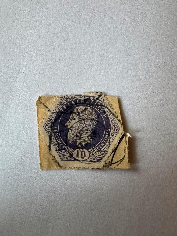 Telegraafstempel België 10c Leopold II (rond 1883), Postzegels en Munten, Postzegels | Europa | België, Gestempeld, Ophalen of Verzenden