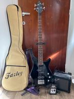 Fazley zwarte elektrische basgitaar, inclusief accessoires, Muziek en Instrumenten, Snaarinstrumenten | Gitaren | Bas, Ophalen