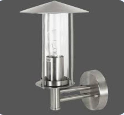 wand  buitenlamp – Staal & glas -bewegingsdetector, Huis en Inrichting, Lampen | Wandlampen, Glas, Metaal, Ophalen of Verzenden