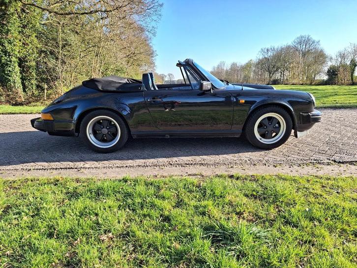 Porsche 911 3.0 SC CABRIO (1983) ZWART 163000 KM SPORTINT., Autos, Porsche, Entreprise, Achat, Vitres électriques, Intérieur cuir