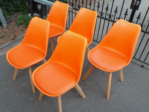 Oranje kuipstoeltjes 5 stuks, Huis en Inrichting, Stoelen, Vijf, Zes of meer stoelen, Rood, Ophalen