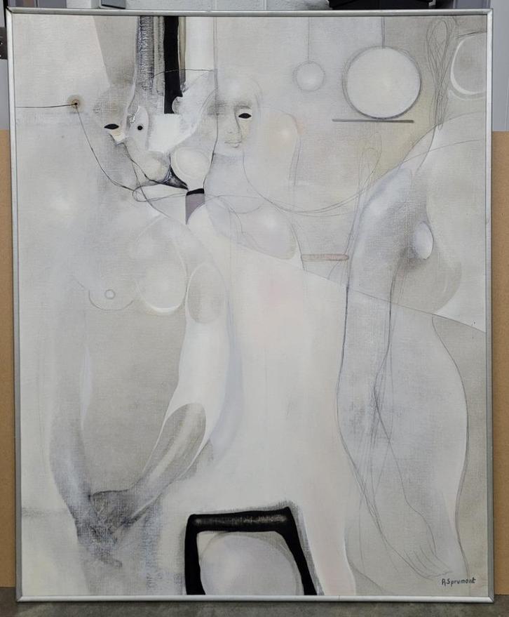 André SPRUMONT, trois femmes, Antiek en Kunst, Kunst | Schilderijen | Klassiek, Ophalen of Verzenden