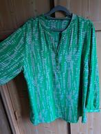 Blouse felgroen met beige maat 46, Ophalen of Verzenden, Zo goed als nieuw, Maat 46/48 (XL) of groter, Groen