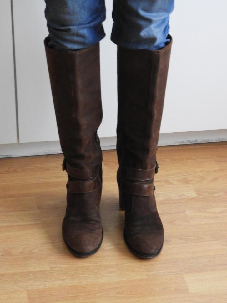 Nero Giardini laarzen - mt 41 - echt leder ( daim), Kleding | Dames, Schoenen, Gedragen, Hoge laarzen, Bruin, Ophalen of Verzenden