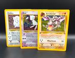 Base set essentials: aerodactyl, mew and clefairy, Hobby en Vrije tijd, Verzamelkaartspellen | Pokémon, Ophalen of Verzenden, Gebruikt