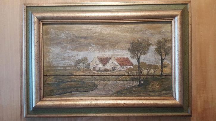 Mooi en sfeervol schilderij, Antiek en Kunst, Kunst | Schilderijen | Klassiek, Ophalen of Verzenden