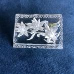 mooie vintage lucite broche met edelweiss, Overige materialen, Overige kleuren, Minder dan 4 cm, Ophalen of Verzenden