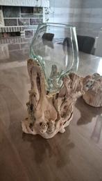 Glasdruppels op wortelhout, Huis en Inrichting, Woonaccessoires | Stolpen, Ophalen, Zo goed als nieuw