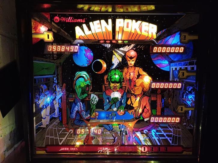 Flipper Alien Poker - Williams, Verzamelen, Automaten | Flipperkasten, Gebruikt, Elektronisch, Flipperkast, Williams, Ophalen