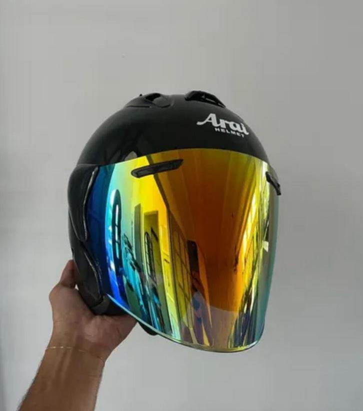 Arai helm nieuw met kleurenvizier en headset, Motoren, Kleding | Motorhelmen, S, Arai, Ophalen of Verzenden