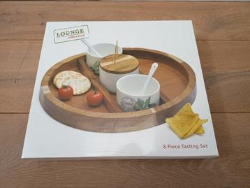 NIEUW - Houten Serveerplank + Bakjes + Lepeltjes beschikbaar voor biedingen