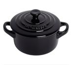 Le Creuset mini cocotte - noir, Enlèvement ou Envoi, Comme neuf, Autres matériaux, Casserole, Bidon ou Boîte