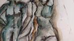 Naakten aquarel/houtskool, Antiek en Kunst, Kunst | Schilderijen | Modern, Ophalen of Verzenden