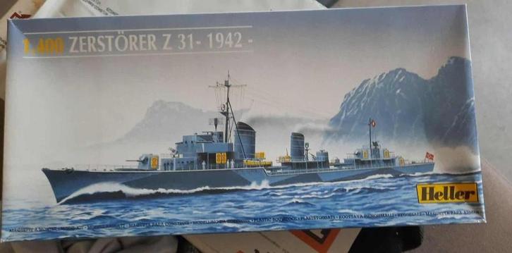 Zerstorer Z31 1942 Heller 1/400, Hobby & Loisirs créatifs, Modélisme | Bateaux & Navires, Neuf, 1:200 ou moins, Heller, Enlèvement ou Envoi