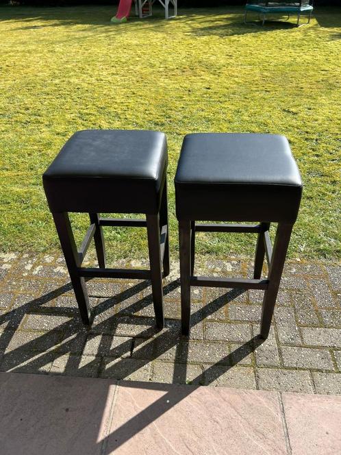 7x Zwarte barkrukken ongebruikt, Huis en Inrichting, Barkrukken, Nieuw, 60 tot 90 cm, Hout, Leer, 5 krukken of meer, Ophalen