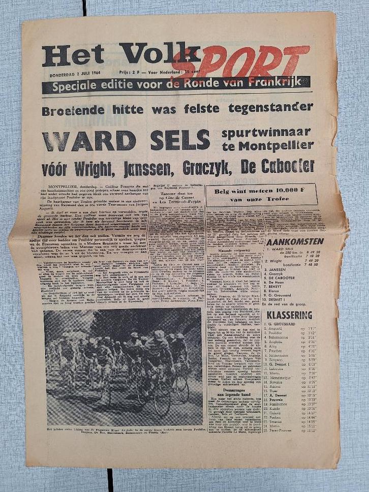 Sleen Buth Tour - Het Volk Sport 2/7/1964, Verzamelen, Stripfiguren, Gebruikt, Overige typen, Overige figuren, Ophalen of Verzenden