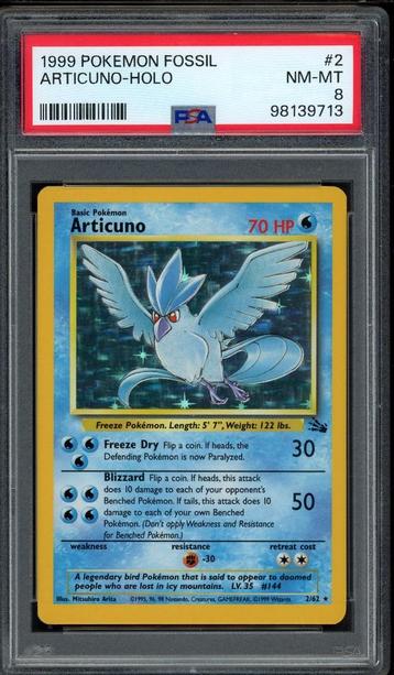 Articuno Holo PSA 8 - 2/62 - Fossil 1999 beschikbaar voor biedingen