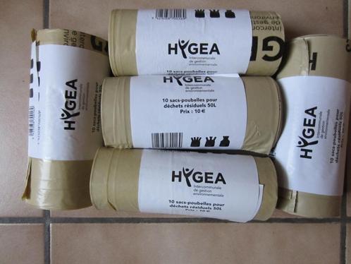 Sacs poubelles Hygea Moka pour déchets résiduels 10 x 50 L., Maison & Meubles, Accessoires pour la Maison | Poubelles, Neuf, Autres matériaux
