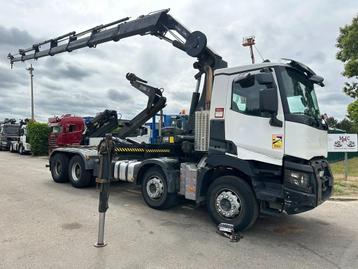 Renault C460 8x4 HOOKLIFT + CRANE HIAB 288 E-6 HIDUO - RADIO beschikbaar voor biedingen