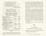 Vluchtelingaalmoezener Eng. oorlo 1914-18 Jozef Noteleirs, Verzamelen, Bidprentjes en Rouwkaarten, Ophalen of Verzenden