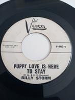 BILLY STORM. VG/+ PUPPY LOVE IS HERE TO STAY. POPCORN 45T, Utilisé, Enlèvement ou Envoi