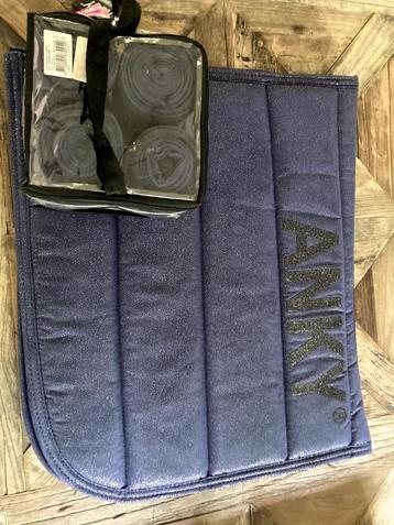 Anky set dekje en bandages blauw zilver spikkels NIEUW beschikbaar voor biedingen