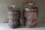 Grote houten boomstam vijzel, Antiek en Kunst, Ophalen of Verzenden