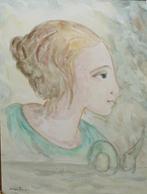 Charles Delporte (1928-2012): Vrouwenportret 1999 (33x43cm), Ophalen of Verzenden
