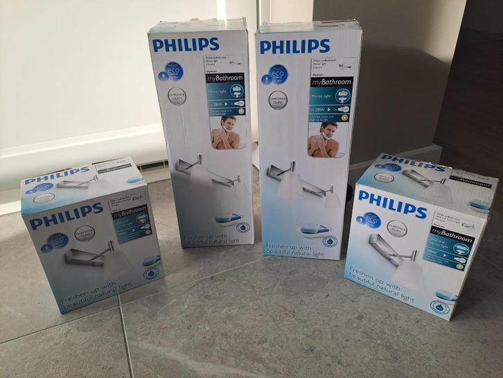 Philips myBathroom wandlampen chroom 4 stuks Nieuw badkamer, Huis en Inrichting, Lampen | Wandlampen, Nieuw, Ophalen of Verzenden