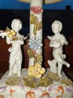 Vintage Tafellamp Porselein Bassano Engeltjes Bloemen, Antiek en Kunst, Ophalen