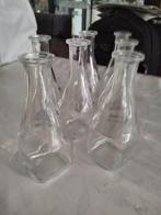 7 vintage wijn of waterkaraffen, Huis en Inrichting, Ophalen, Overige typen, Overige stijlen, Glas