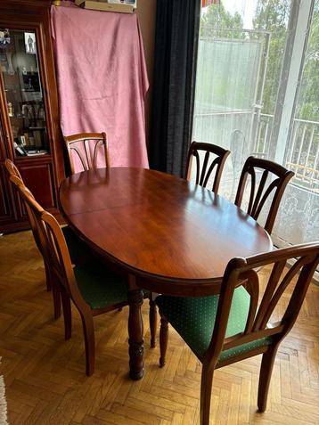 Table ovale extensible en  Chene couverture cerisier massif, Enlèvement ou Envoi, Comme neuf
