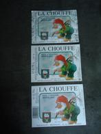 Br;d'Achouffe : 1+1+1La Chouffe bierlabel (5) oud, Panneau, Plaque ou Plaquette publicitaire, Comme neuf, Duvel, Enlèvement ou Envoi