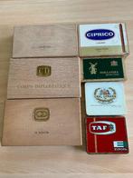 vintage sigarendozen hout en metaal, Verzamelen, Ophalen