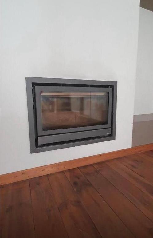 Inbouwhaard Saey Fenix 90 Flatline– met ventilatiesysteem, Huis en Inrichting, Haarden, Zo goed als nieuw, Houthaard, Ophalen