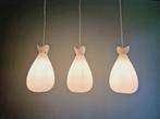 Scandinavische hanglamp in wit gesatineerd glas, jaren 60, Antiek en Kunst, Ophalen of Verzenden